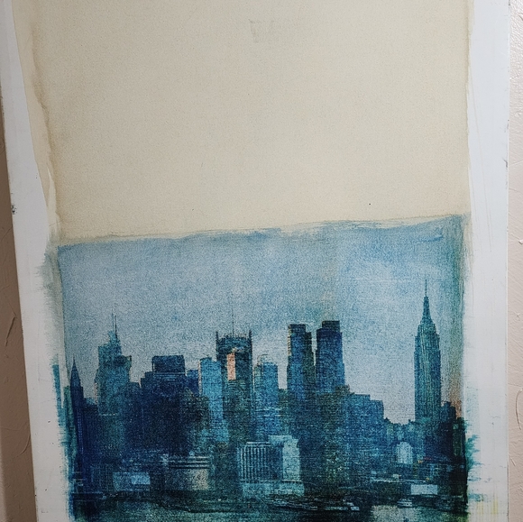 Parvev Taj painting NYC LAKE VIEW 24x36 - Picture 3 of 3